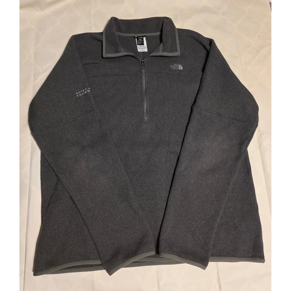 The North Face Mens XL Gray 1/4 Zip Fleece Pullover Aspen Snowmass Sweater